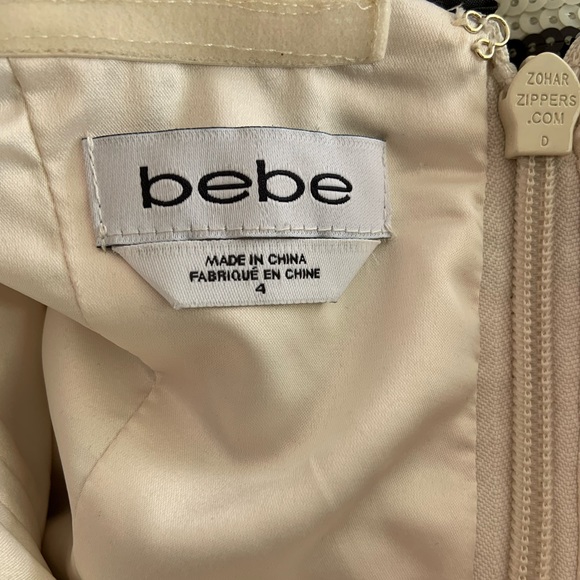 Bebe Black White Strapless Mini Sequin Dress 6 - Picture 5 of 7